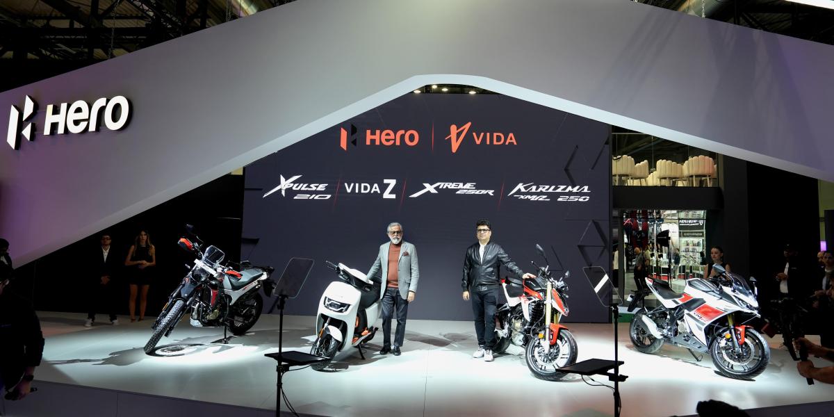 Hero sorprende en el salón de Milán 2024 con sus cuatro novedades, entre las que destaca un vistoso scooter eléctrico