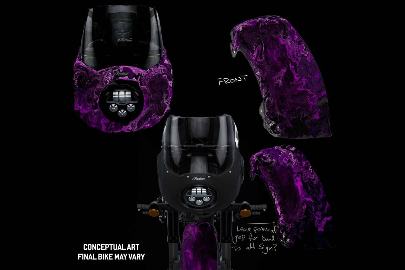 Indian Motorcycle dona una Sport Chief RT personalizada para una subasta benéfica coincidiendo con el espectáculo