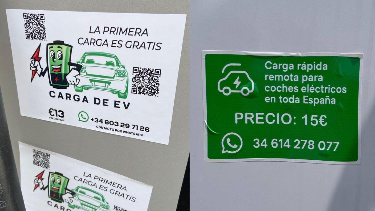 QR y pegatinas falsas en los puntos de recarga para vehículos eléctricos