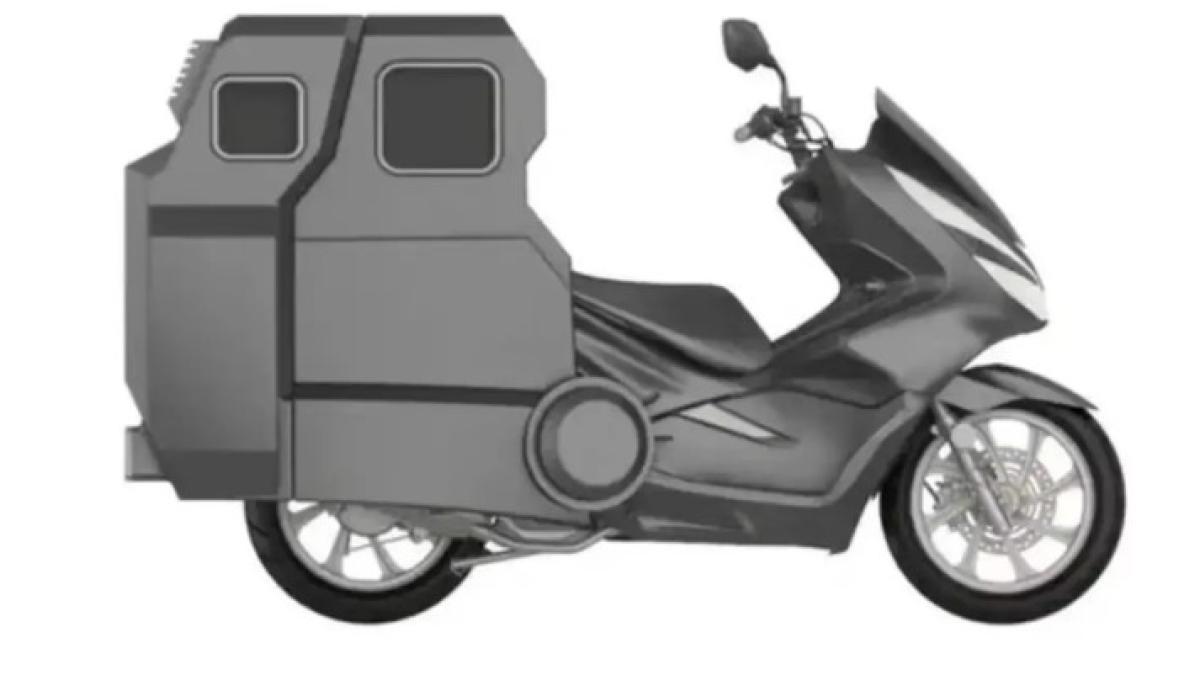 eso es el boceto de registro de un Honda PCX con roulotte incorporada... más o menos