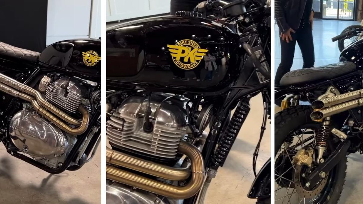 Una espectacular y agresiva actriz motera de Hollywood que está de moda estrena una moto personalizada muy especial