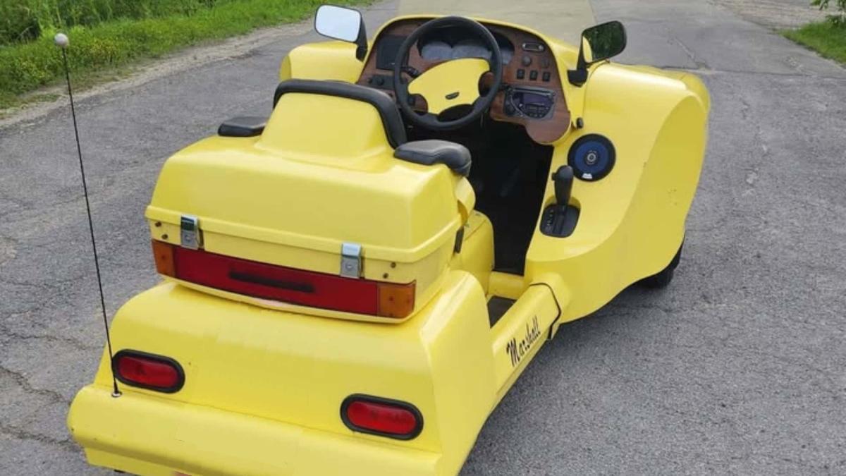 Alguien se ha fabricado una moto híbrida de tres ruedas muy extravagante con media Gold Wing, y uniéndola a la mitad delantera de ¡un coche!