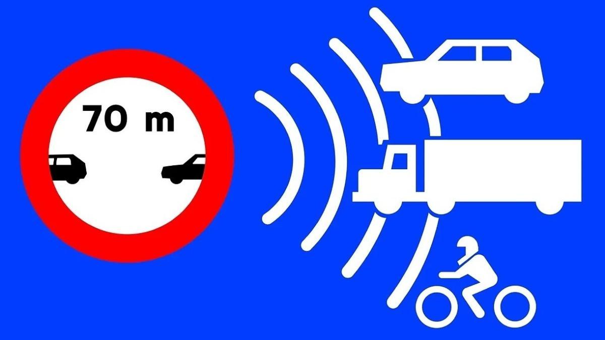 La nueva señal que obliga a mantener 70 metros de distancia con el vehículo precedente se puede recurrir