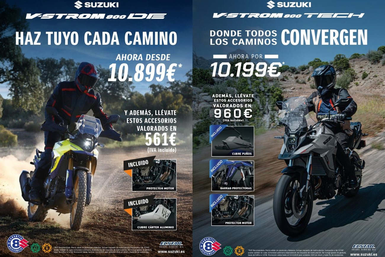 Suzuki equipa gratis a las V-STROM 800 con un kit de protección exclusivo