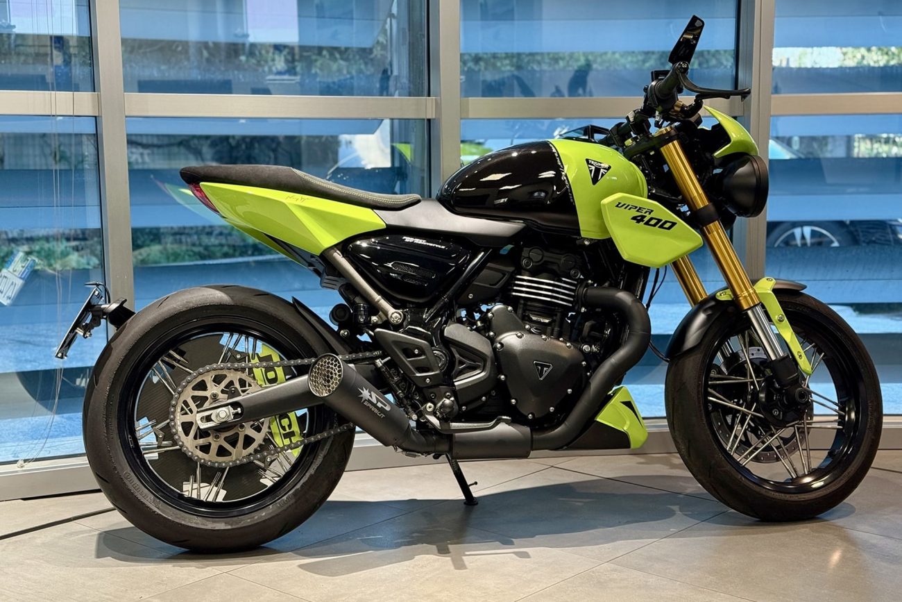 A subasta la Triumph Viper 400 creada en 2024 por el especialista italiano Noisy-Style