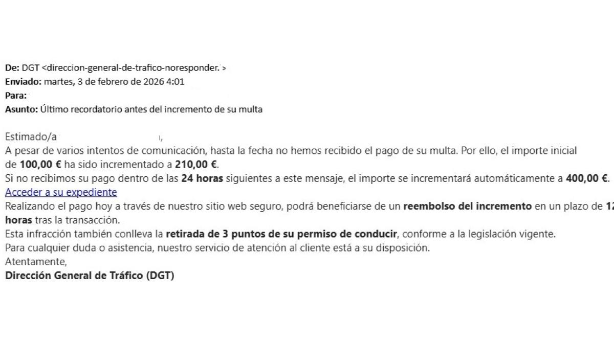 se están enviando miles de correos electrónicos falsos como este que buscan robarte y engañarte