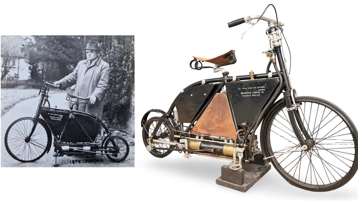 Un visionario británico creó hace 120 años una moto con un motor que no quemaba gasolina, la Holden de 1902