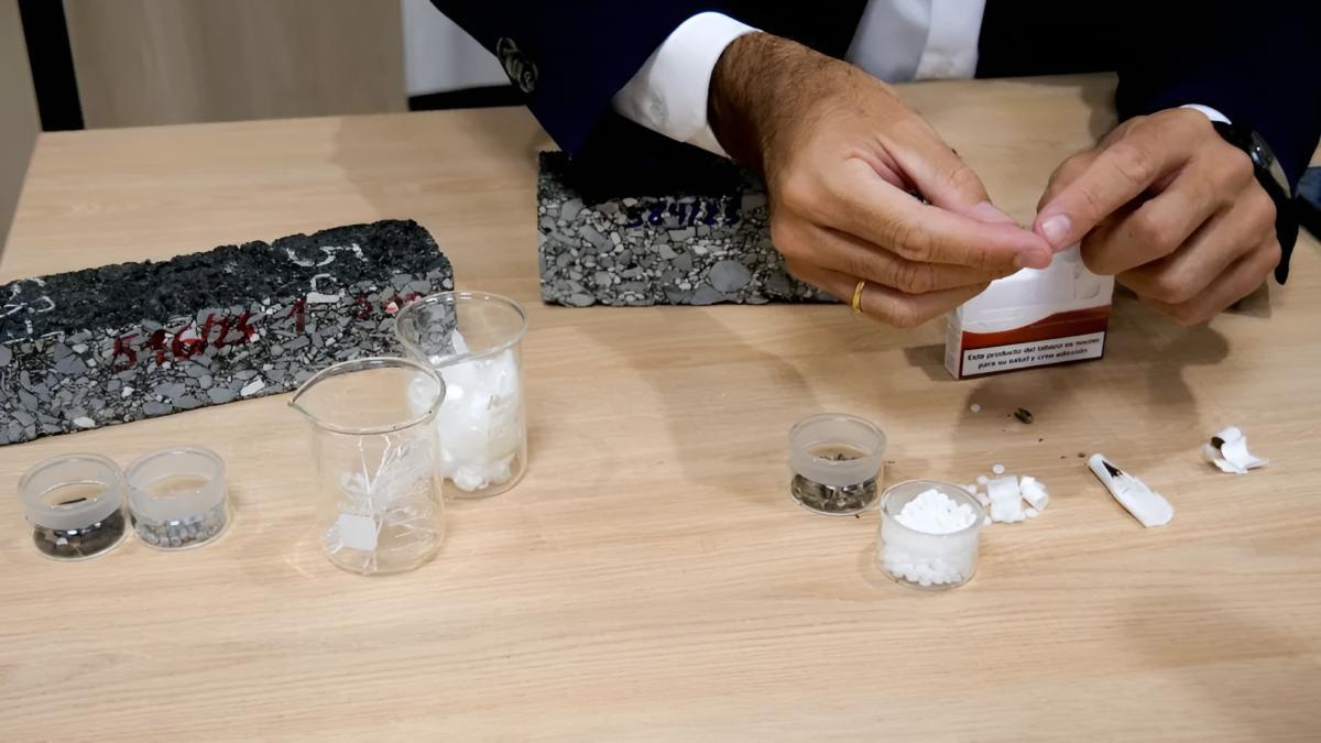 Reciclar colillas de cigarrillos para hacer más sostenible el asfalto del futuro