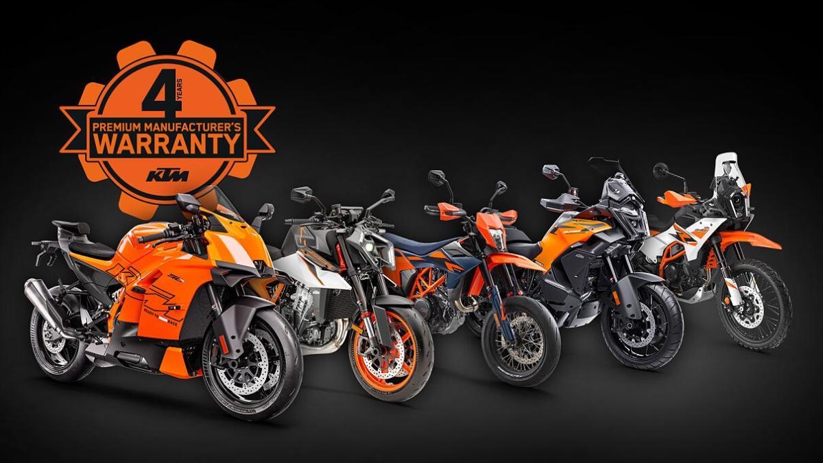 KTM amplía, gratis, su garantía premium de fábrica a 4 años para toda su gama, excepto una