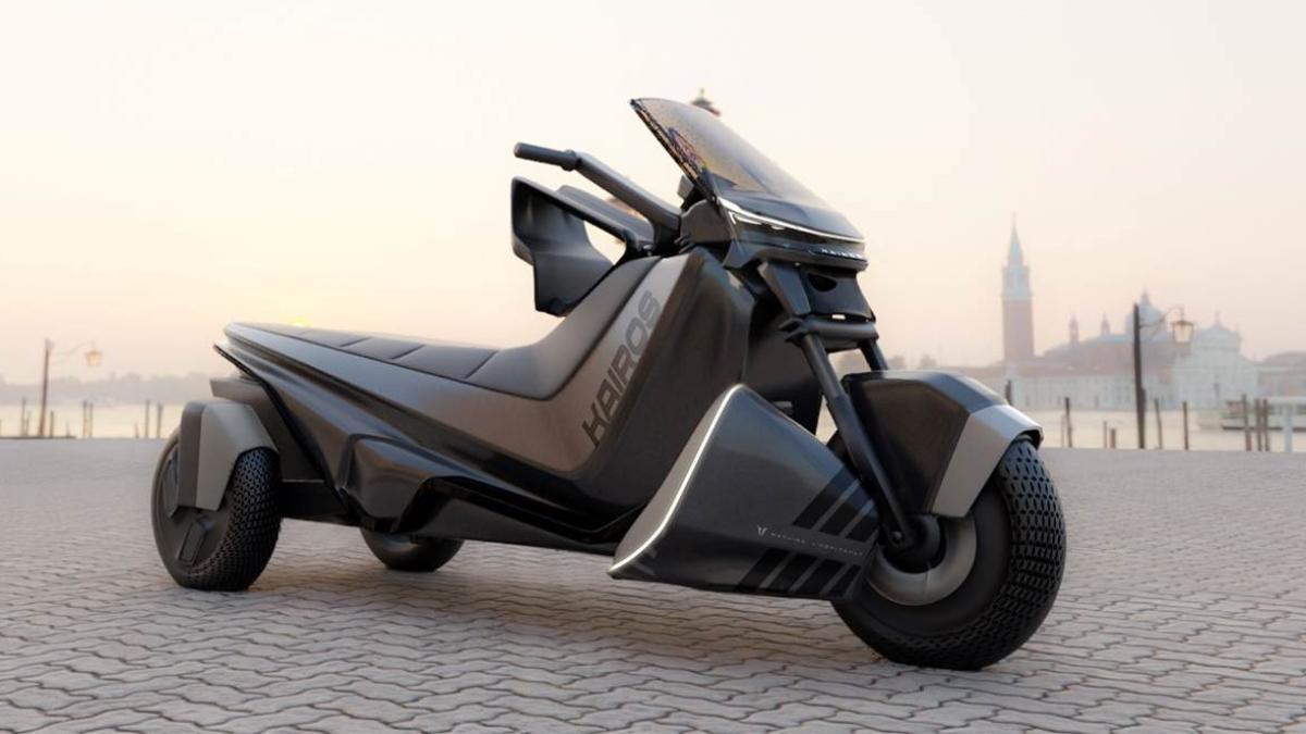 La moto scooter de tres ruedas más segura ante impactos frontales, la Kairos
