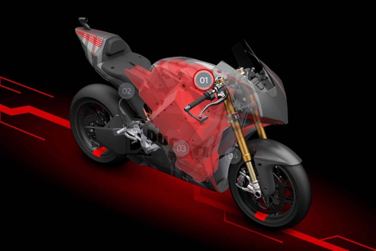 Ducati aplica su centenaria filosofía de diseño en la última patente presentada en torno a una moto eléctrica
