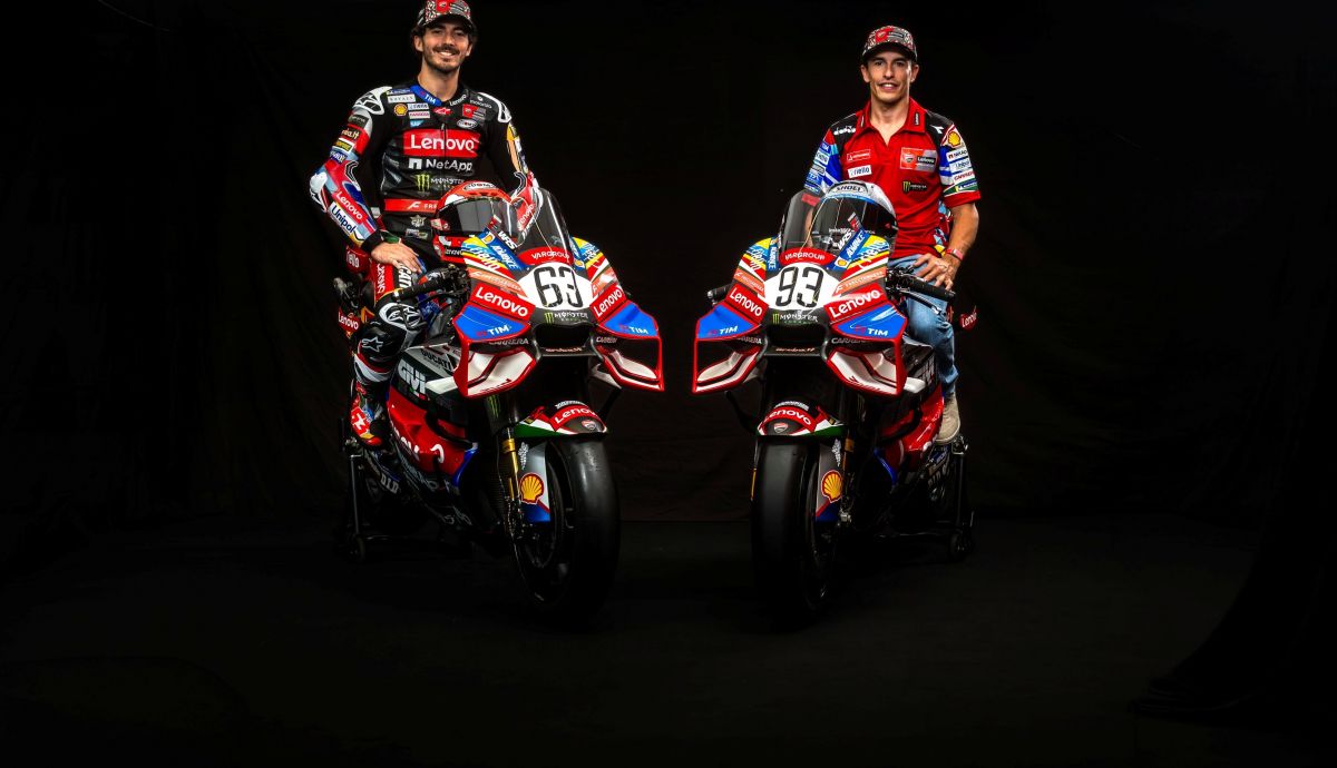 La decoración especial Ducati 100 aniversario de Marc Márquez y Pecco Bagnaia en Mugello