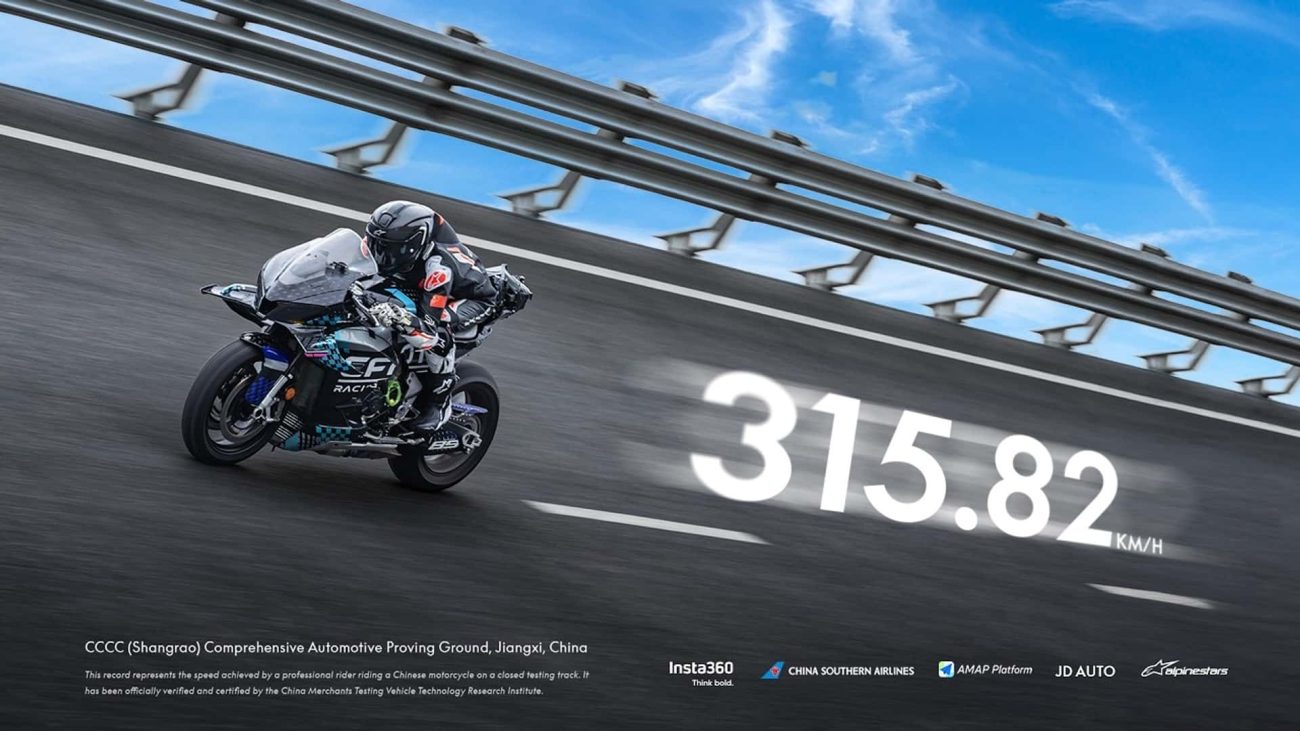 La prueba de velocidad máxima de la nueva V4 SR-RR de CFMoto es impresionante
