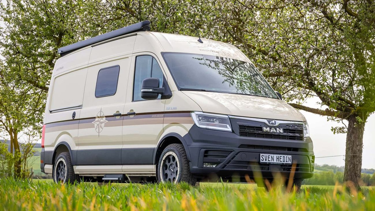 Westfalia Sven Hedin 50 Aniversario: imagen retro y base MAN