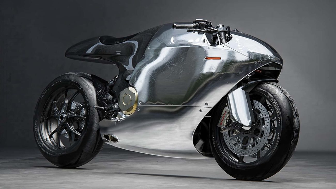 La Ducati 821 'Liquid Metal' de Bandit9 es una nave espacial de estilo Art Déco